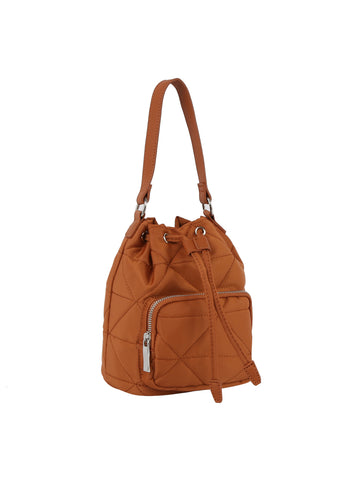 Quilted Design Nylon Drawstring Hobo