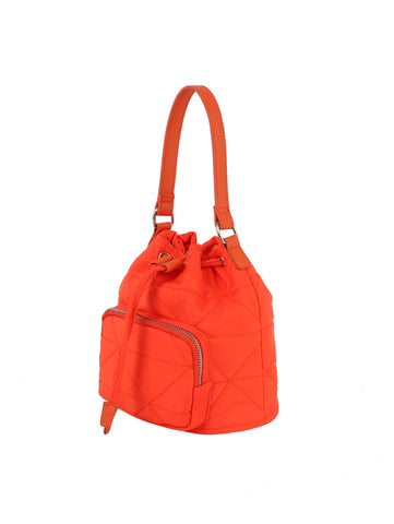 Quilted Design Nylon Drawstring Hobo