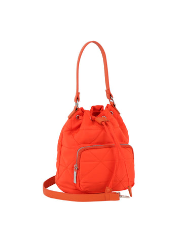 Quilted Design Nylon Drawstring Hobo