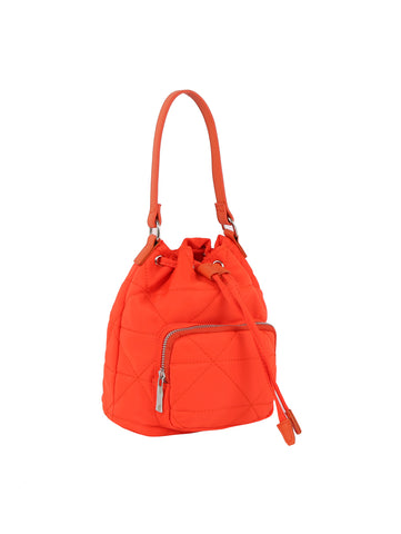 Quilted Design Nylon Drawstring Hobo