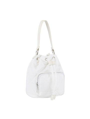 Quilted Design Nylon Drawstring Hobo