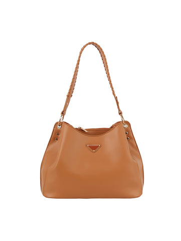 Whipstitch Accented Shoulder Bag