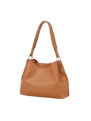 Whipstitch Accented Shoulder Bag