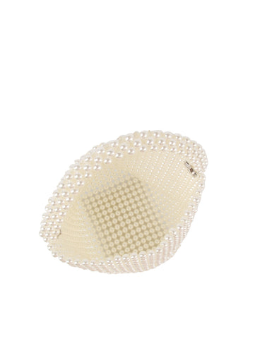 White Pearl Clutch Wristlet Handbag