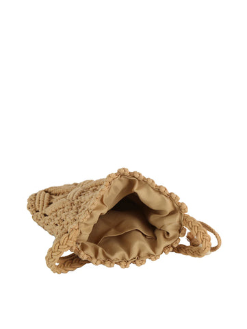 Crochet Drawstring Woven Crossbody Sling