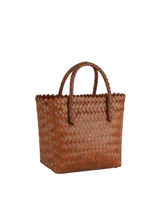Woven Design Tall Tote Handbag