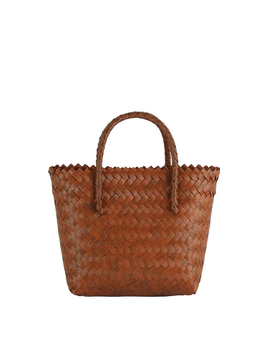 Woven Design Tall Tote Handbag
