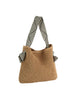 Striped Knot Handle Beachy Straw Hobo
