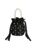 Pearl Handle Satin Drawstring Bag