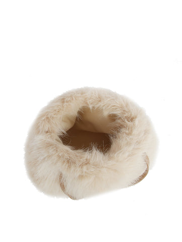 Pearl Accent Faux Fur Tote