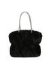 Plush Braided Handle Faux Fur Tote