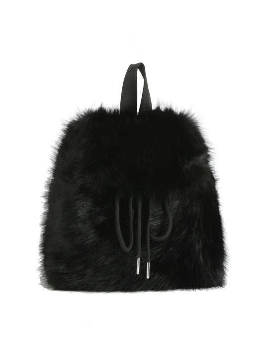 Faux Fur Drawstring Backpack