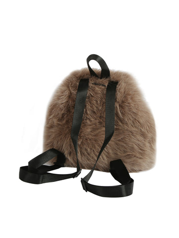 Faux Fur Drawstring Backpack