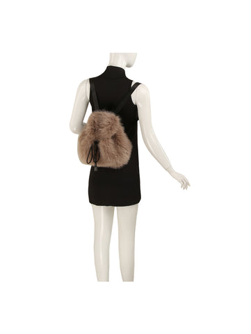 Faux Fur Drawstring Backpack