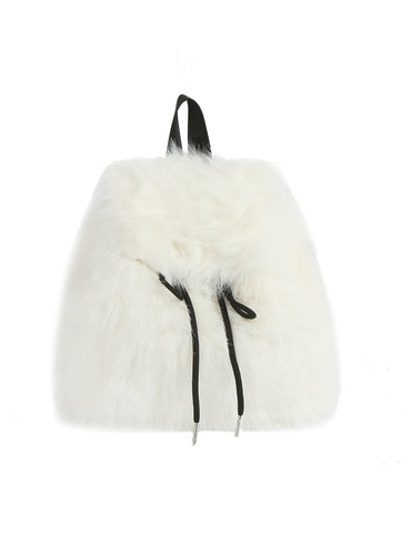 Faux Fur Drawstring Backpack