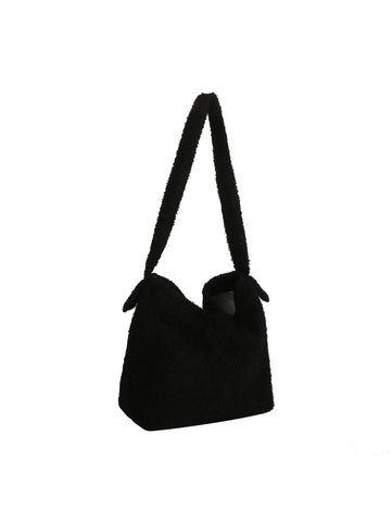 Cozy Fleece Plush Shoulder Hobo Bag