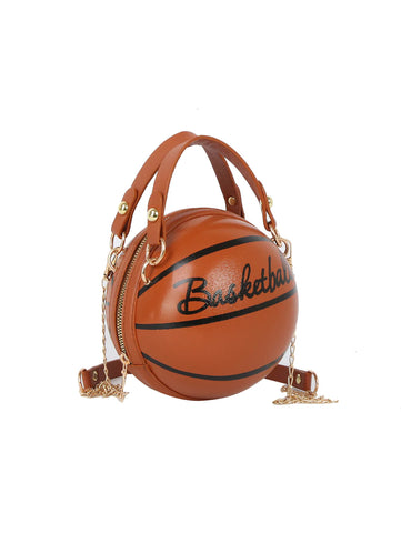Basketball Design Round Crossbody Bag