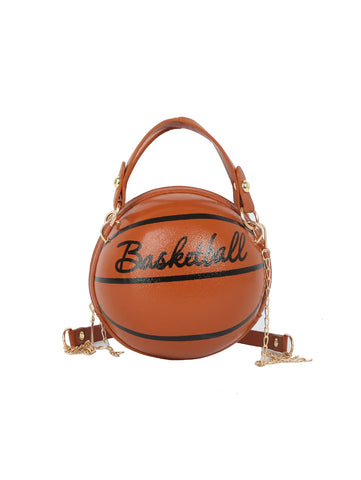 Basketball Design Round Crossbody Bag