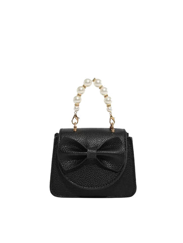 Pearl Handled Bow Design Mini Handbag