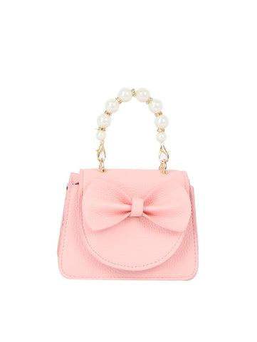 Pearl Handled Bow Design Mini Handbag