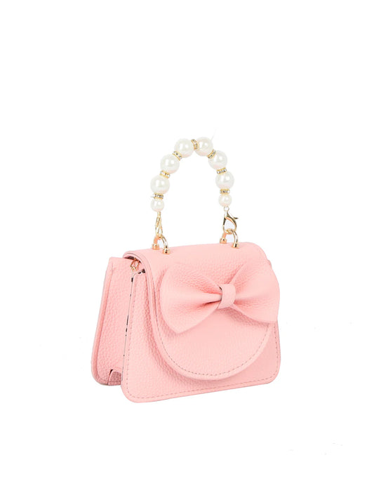 Pearl Handled Bow Design Mini Handbag