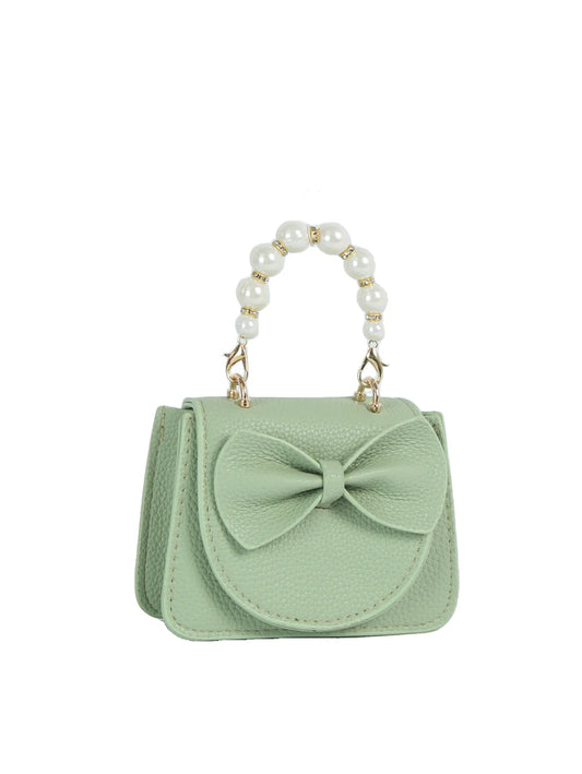 Pearl Handled Bow Design Mini Handbag