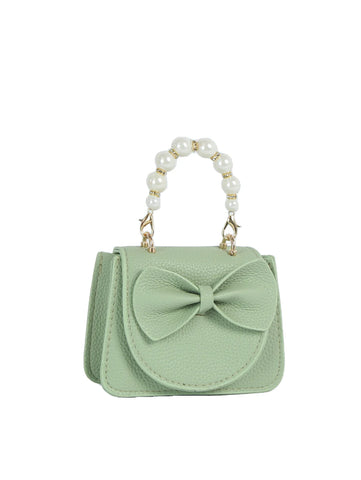 Pearl Handled Bow Design Mini Handbag