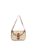 Cherry Print Canvas Front Flap Shoulder Bag
