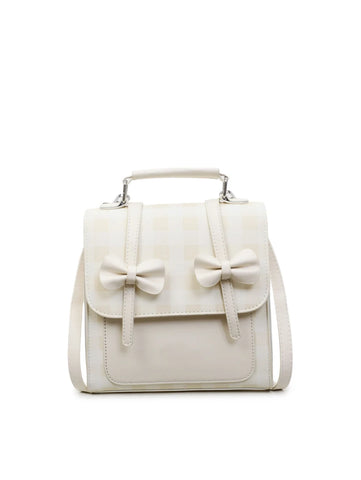 Cute Plaid and Bow Petite Fashion Backpack