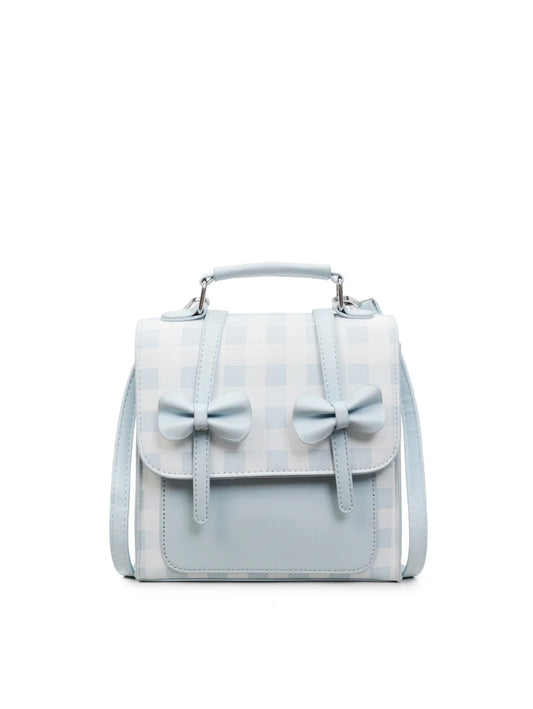 Cute Plaid and Bow Petite Fashion Backpack