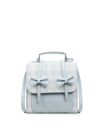 Cute Plaid and Bow Petite Fashion Backpack