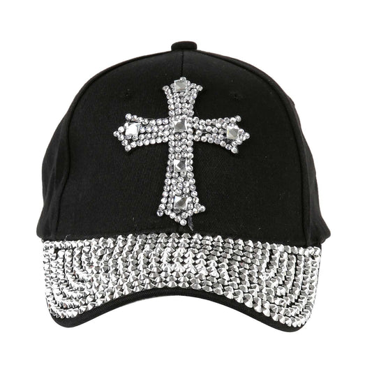 Rhinestone Cross Fashion Baseball Hat