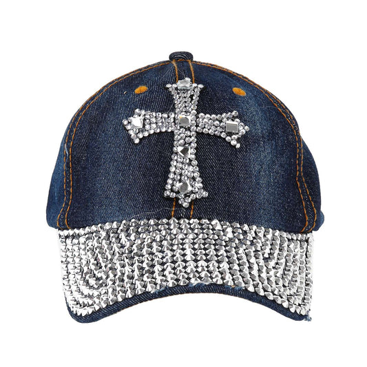 Rhinestone Cross Fashion Baseball Hat