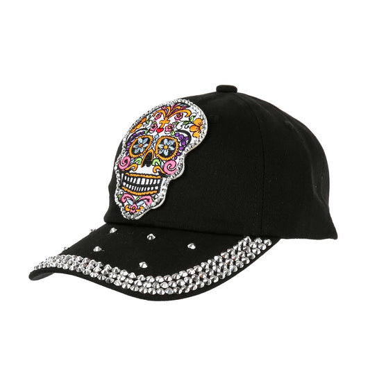 Colorful Sugar Skull and Stone Fashion Baseball Hat