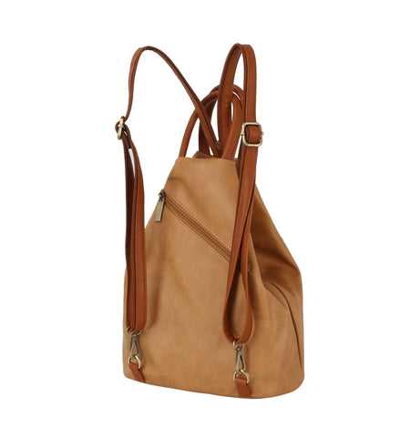 Zipper Accented Fashion Backpack