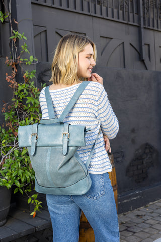 Tall Buckle Accented Fashion Backpack