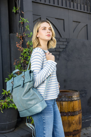 Tall Buckle Accented Fashion Backpack