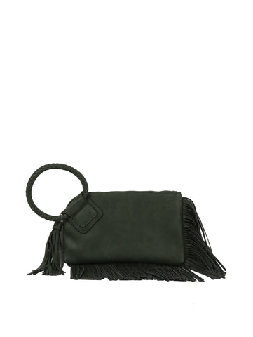 Fringe Accented Wristlet Clutch Bag