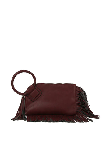 Fringe Accented Wristlet Clutch Bag