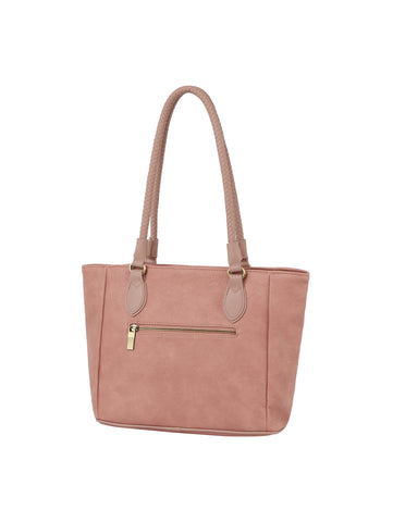 Braided Faux Leather Point Detail Tote Bag