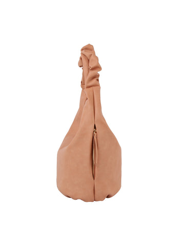 Scrunchy Handle Soft Leather Tote Bag