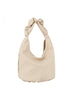 Scrunchy Handle Soft Leather Tote Bag