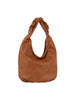 Scrunchy Handle Soft Leather Tote Bag