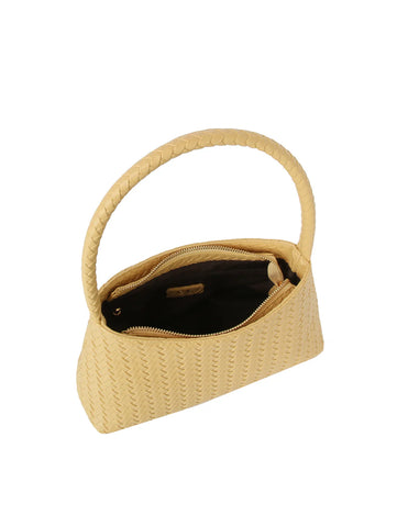 Woven Design Structured Shoulder Bag