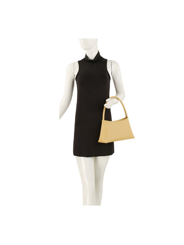 Woven Design Structured Shoulder Bag