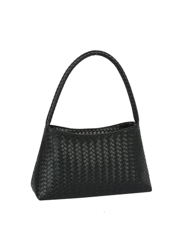 Woven Design Structured Shoulder Bag
