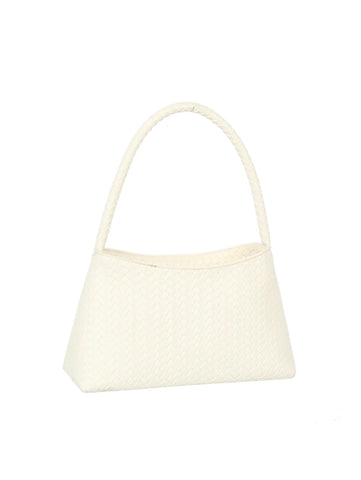 Woven Design Structured Shoulder Bag
