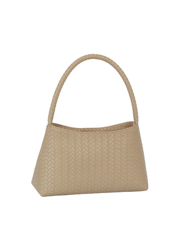 Woven Design Structured Shoulder Bag