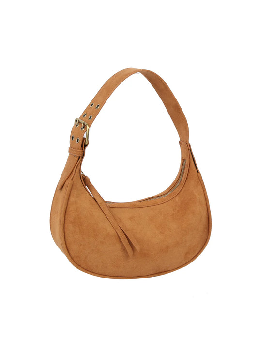 Buckle Accented Petite Hobo Handbag