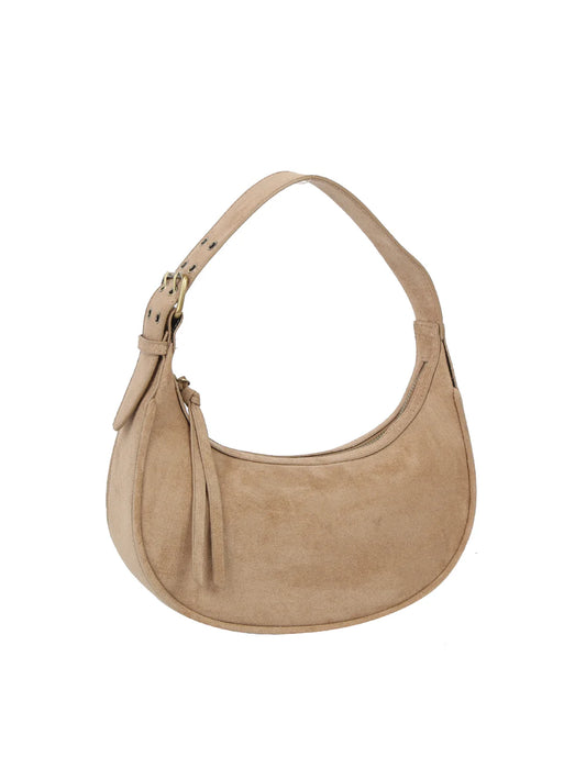 Buckle Accented Petite Hobo Handbag